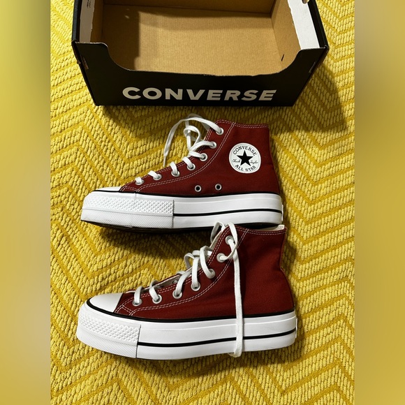 Converse | Shoes | Nib Converse Platform Rust And White Hightop ...